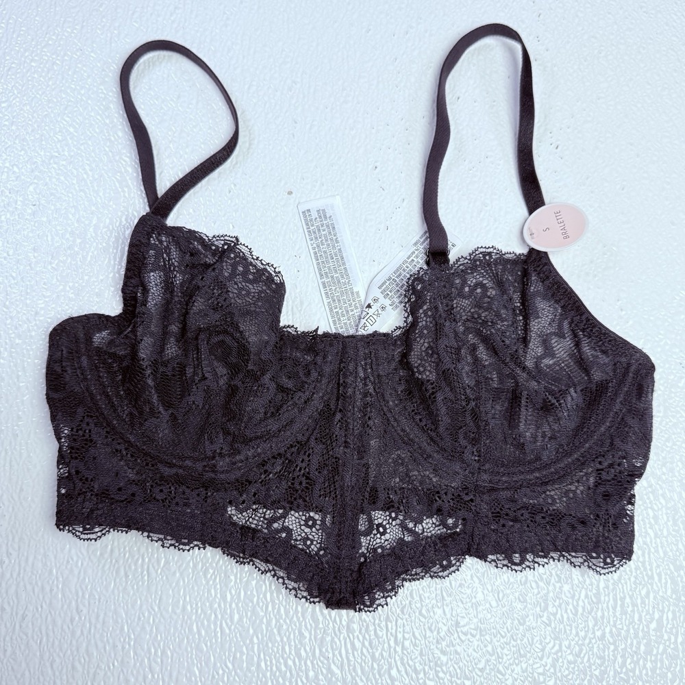 H&M Lace Bra, Color Black Size S,
